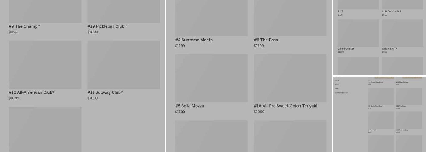 Subway Menu