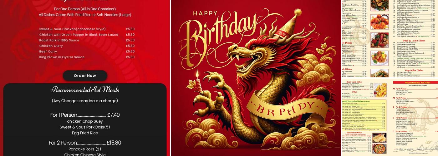 The Romford Dragon Menu