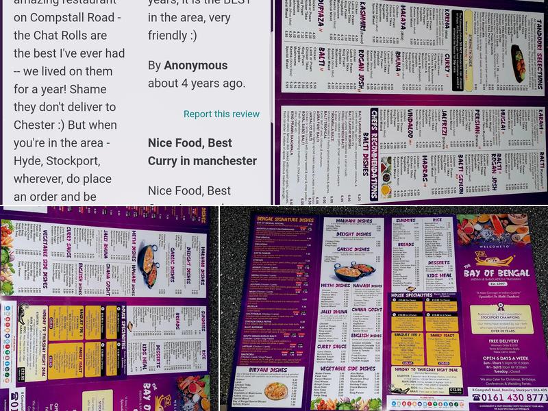 The Bay Of Bengal Menu