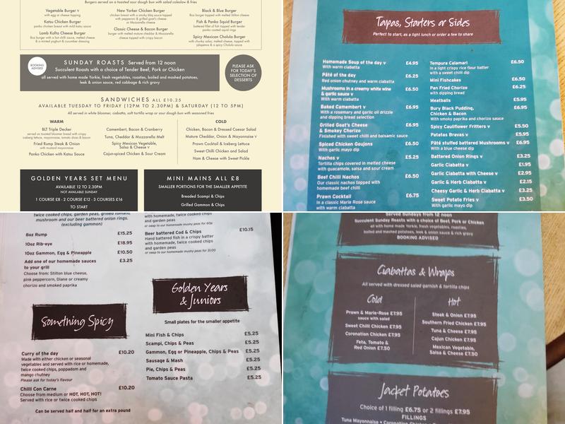 Duke Of York Romiley Menu