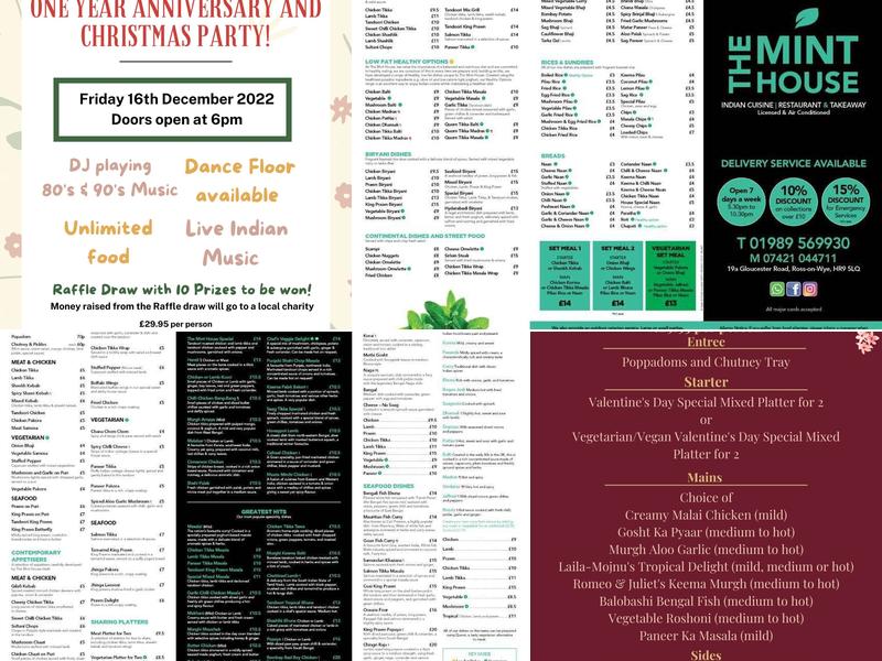 The Mint House Menu