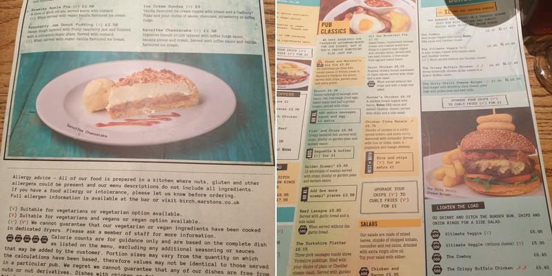 King Charles II Menu