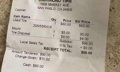 Richmond Tire San Pablo