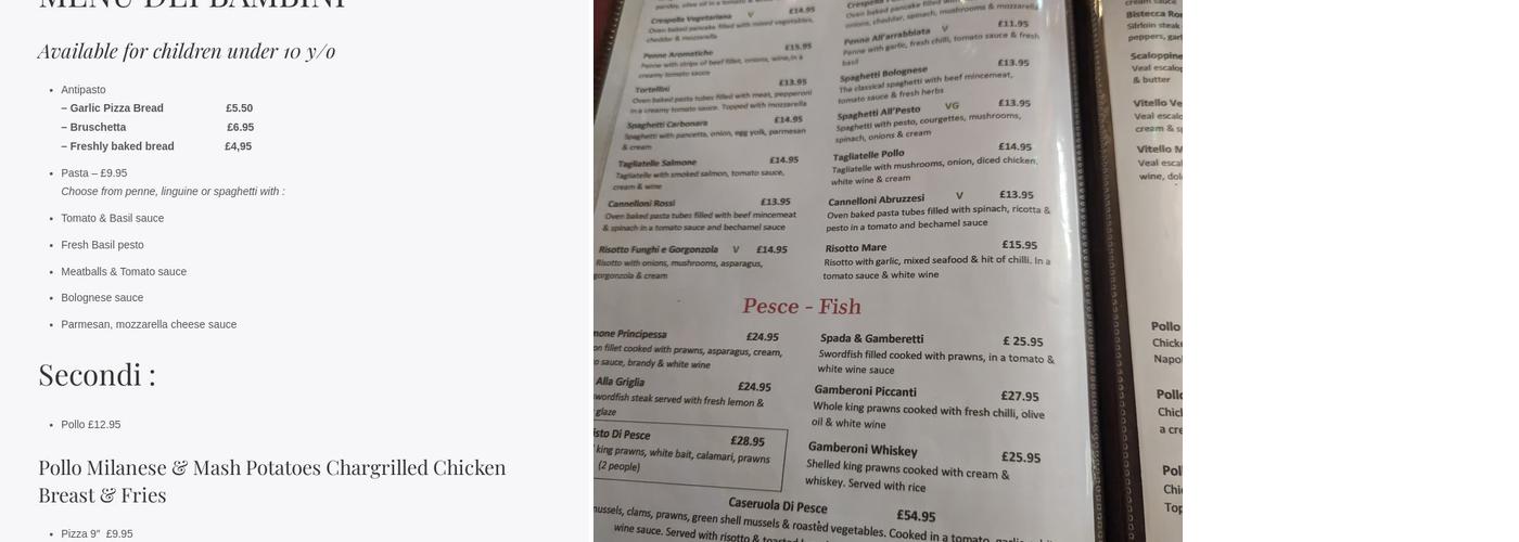 Rossi's Italian Restaurant Menu