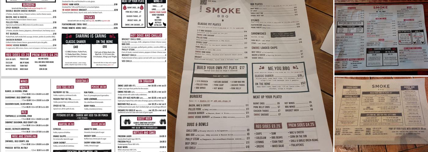 Smoke BBQ Menu