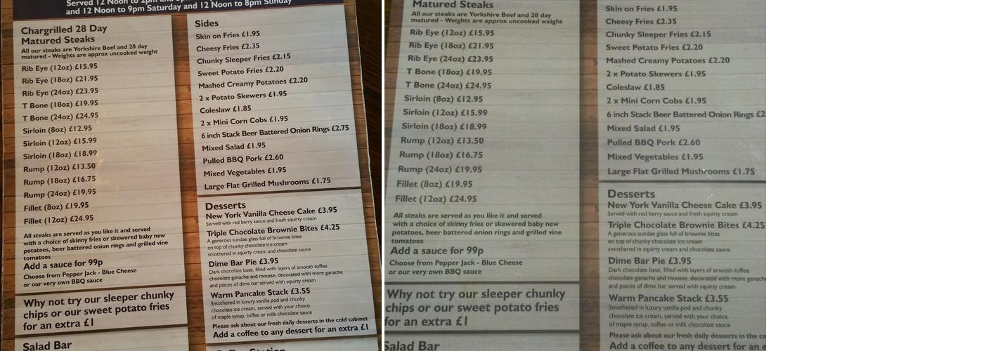 The Thirsty Flame Menu