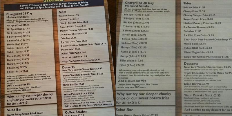 The Thirsty Flame Menu