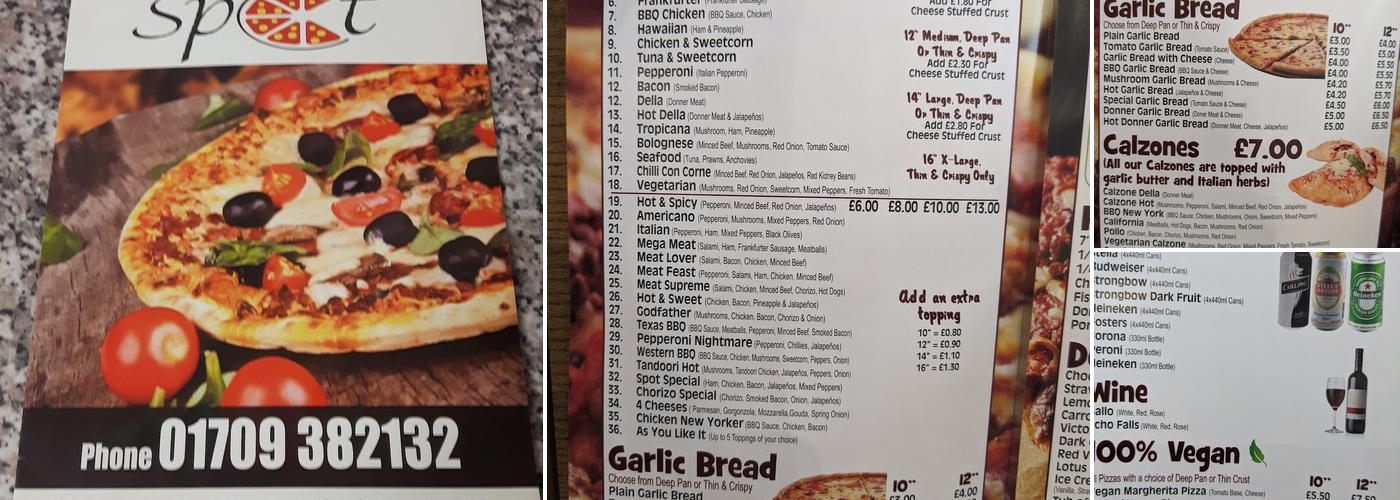 Pizza Spot Menu