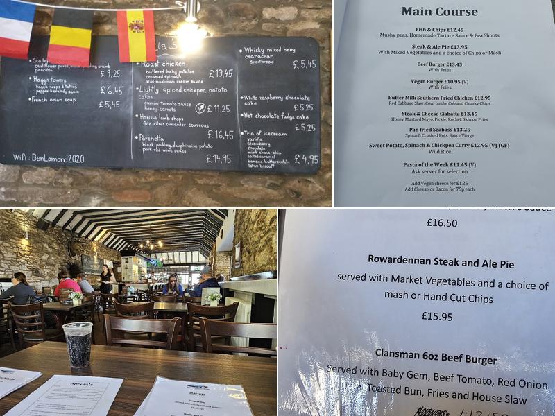 The Clansman Bar Restaurant Menu