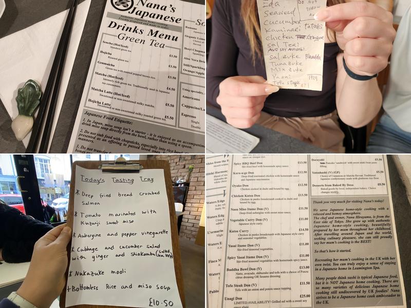 Nana's Japanese Menu