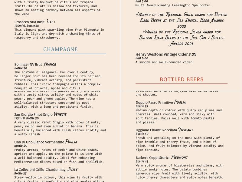 44 - Cafe - Bar - Bistro Menu
