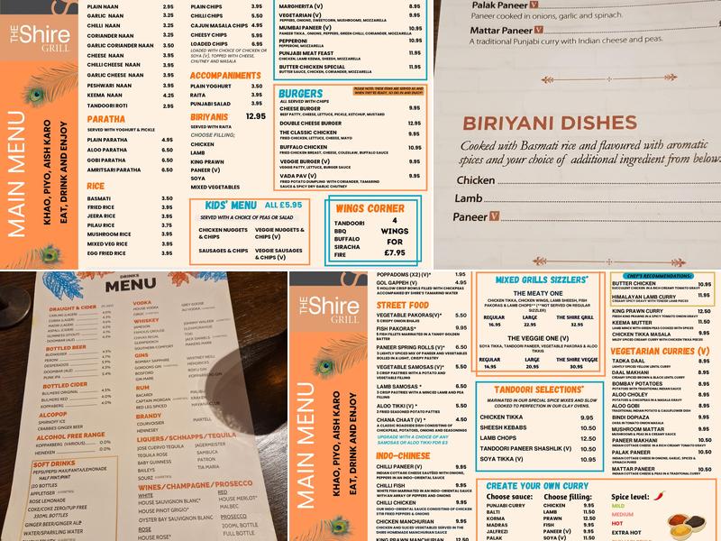 The Shire Grill Menu