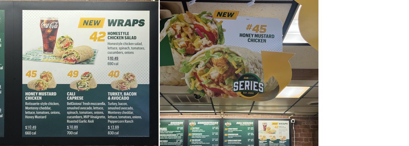 Subway Menu