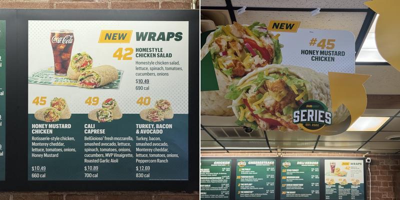 Subway Menu
