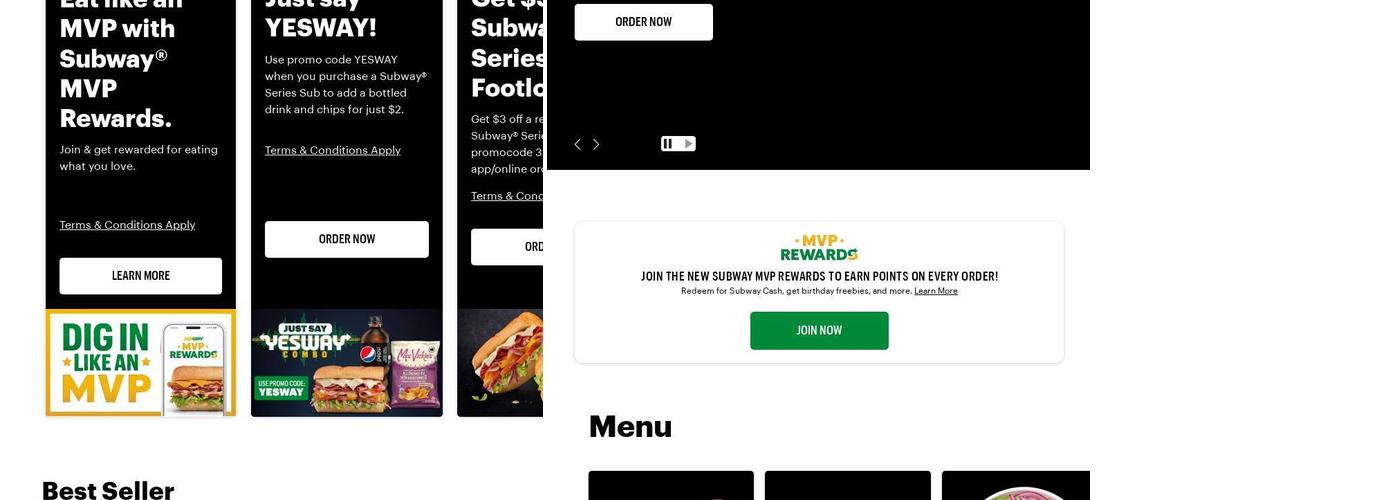 Subway Menu