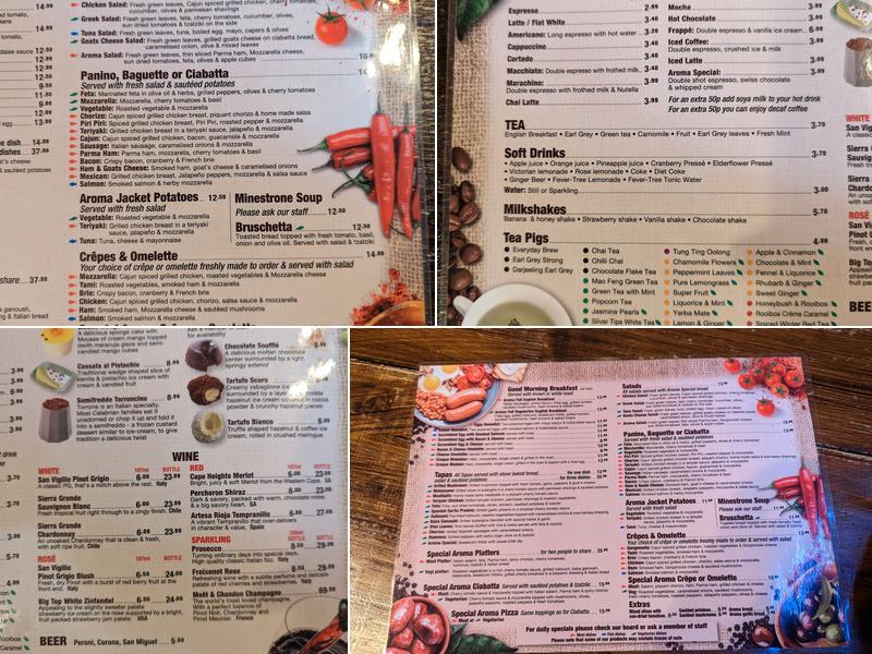 Aroma Cafe and Tapas Bar Menu