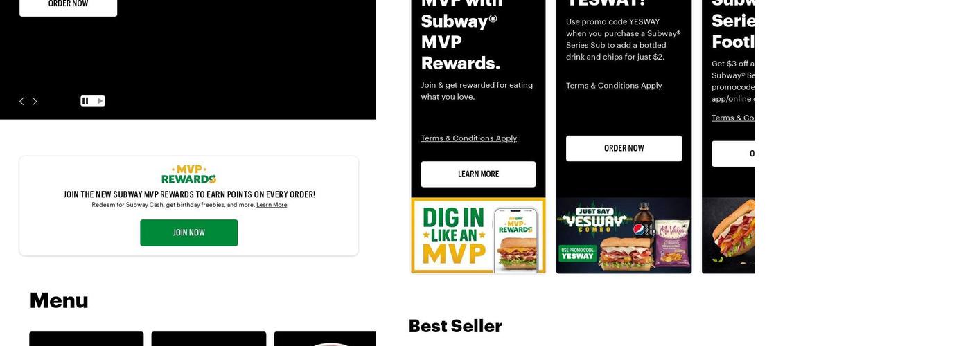 Subway Menu
