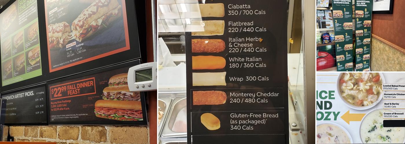 Subway Menu