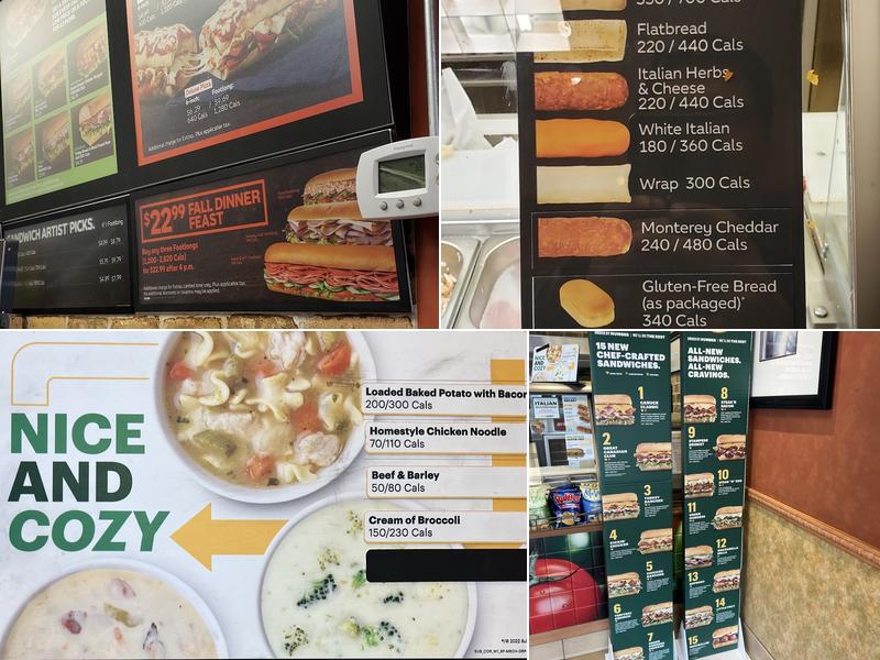Subway Menu
