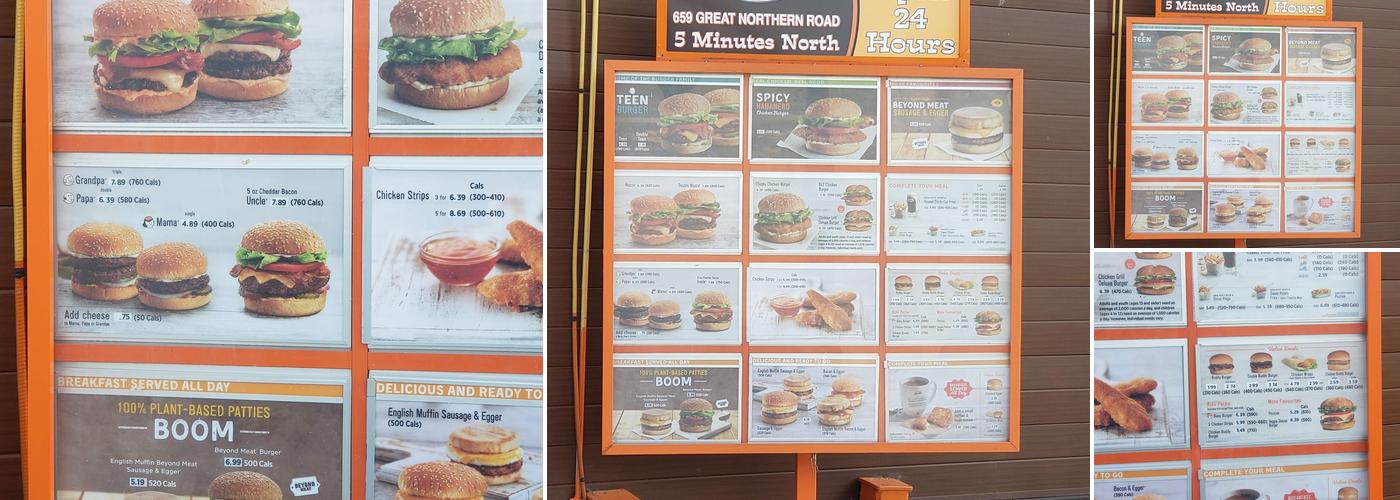 A&W Canada Menu