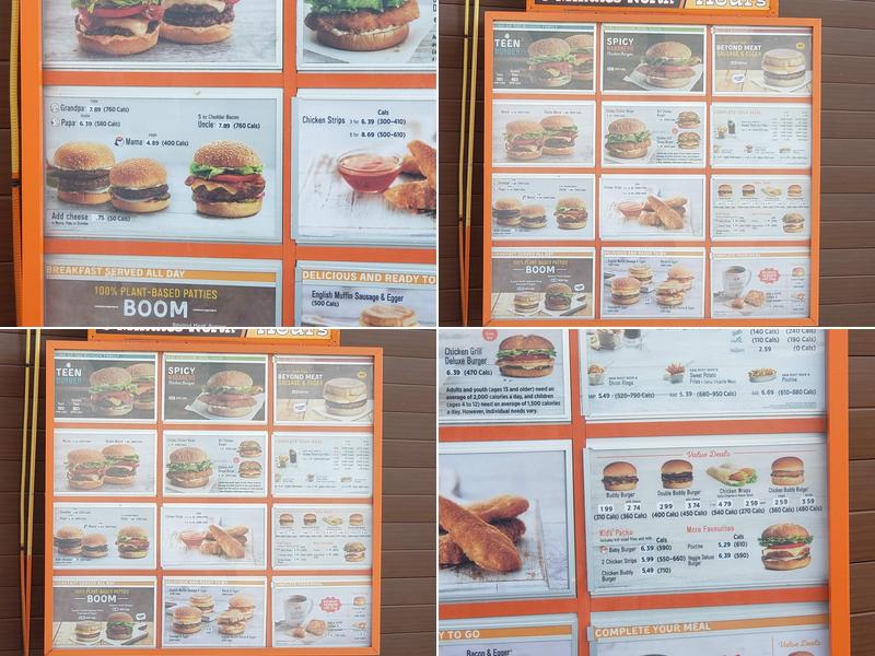 A&W Canada Menu