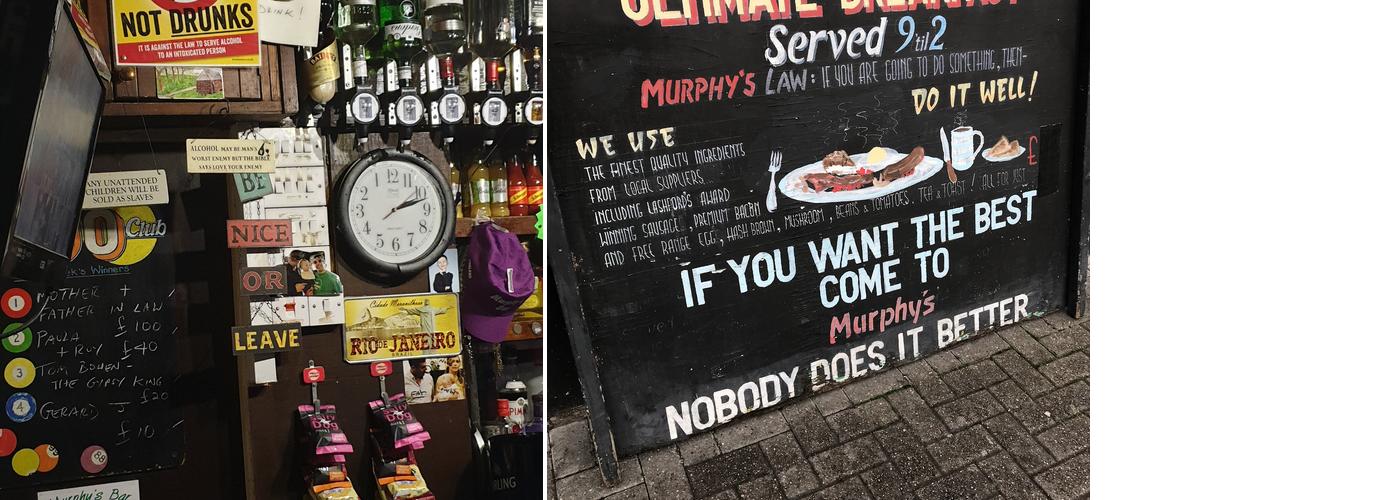 Murphy's Bar Menu