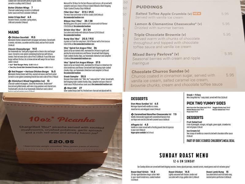 Bar + Block Steakhouse Leamington Spa Menu