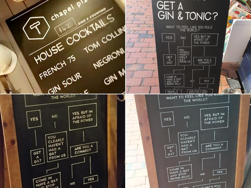 Chapel Place Wine and Gin Menu