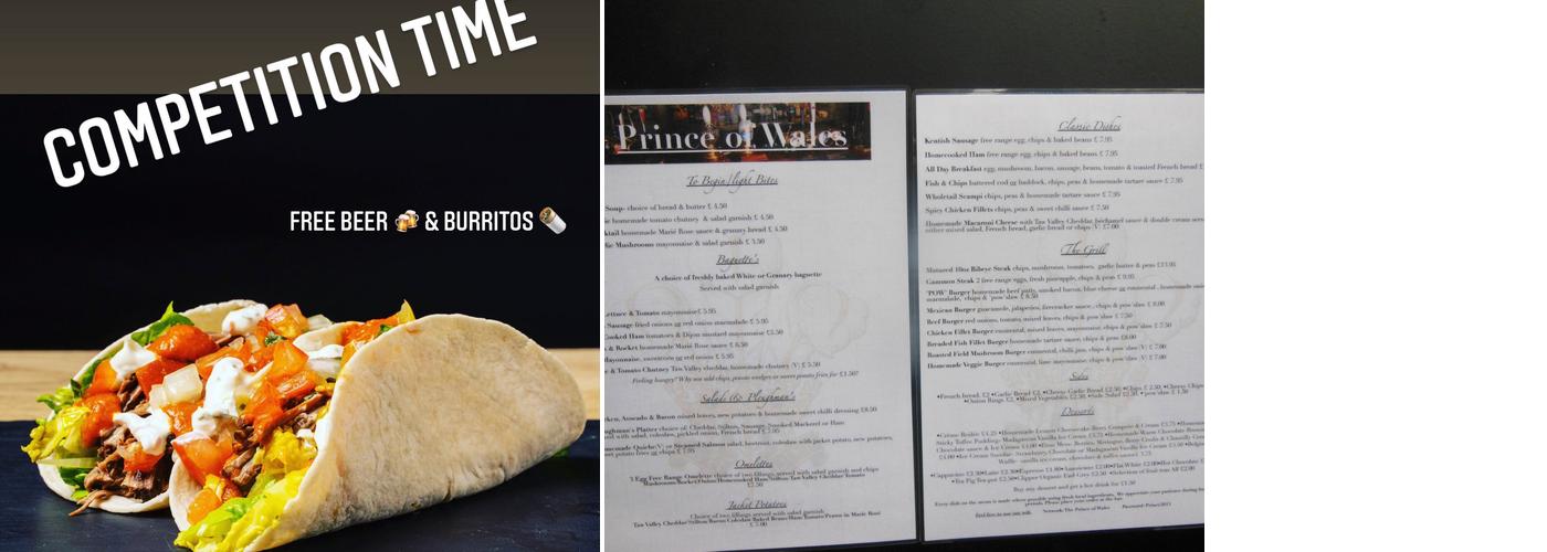 The Prince Of Wales Menu