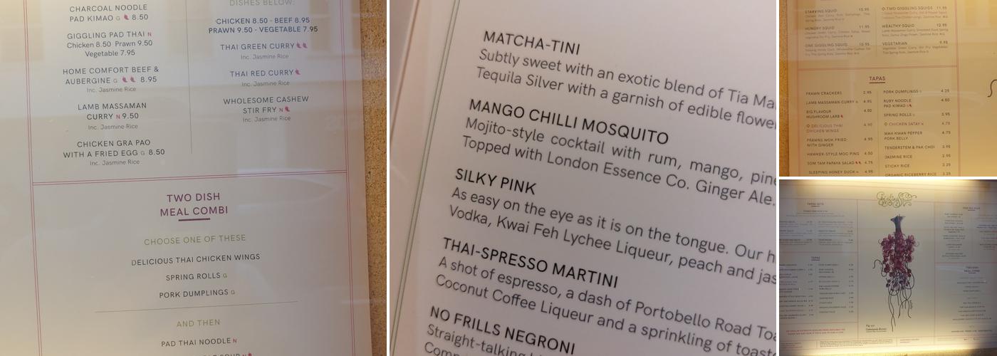 Giggling Squid - Tunbridge Wells Menu