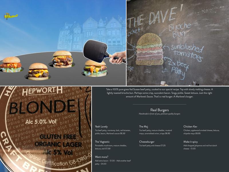 Marlowe's Burgers Menu