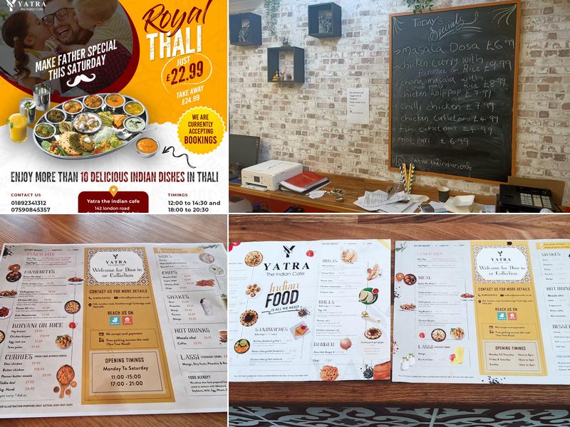 Yatra the indian cafe Menu