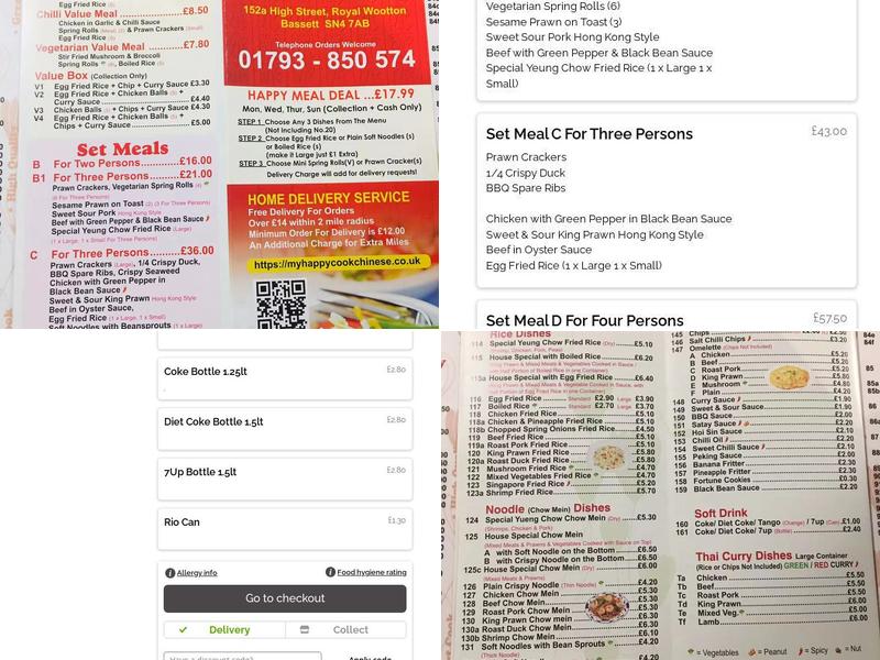 Happy Cook Chinese Takeaway Menu