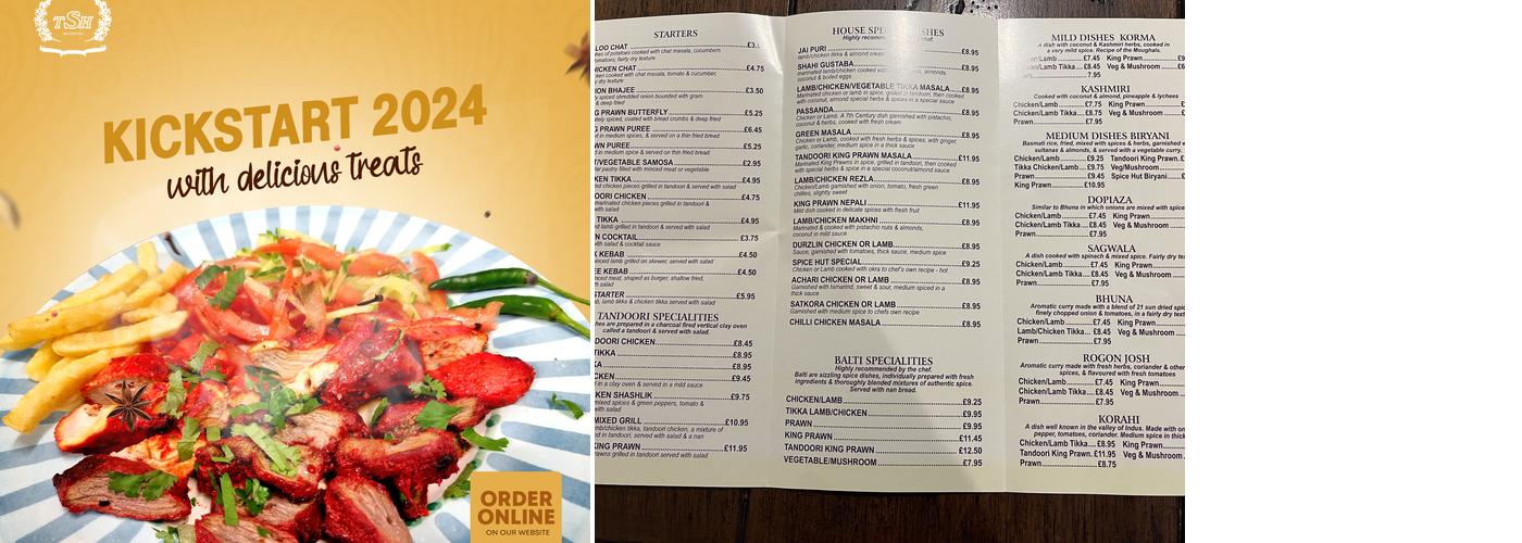 The Spice Hut Menu
