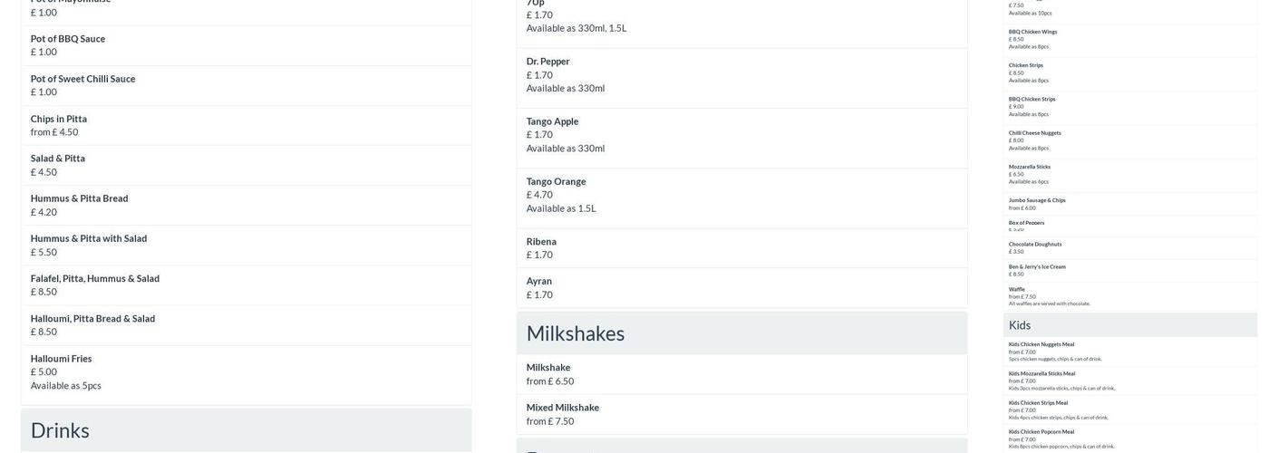 Royston Best Grill Menu