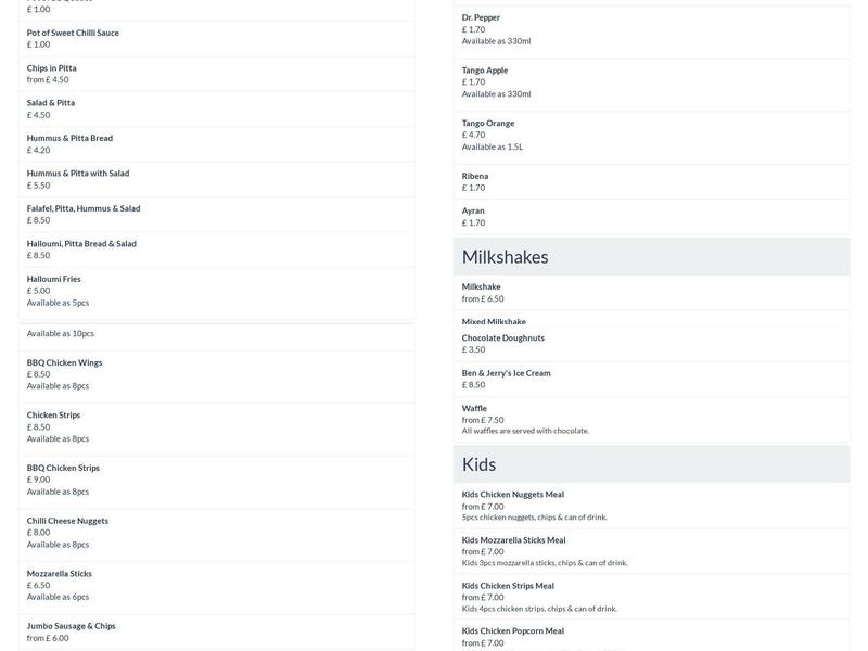 Royston Best Grill Menu