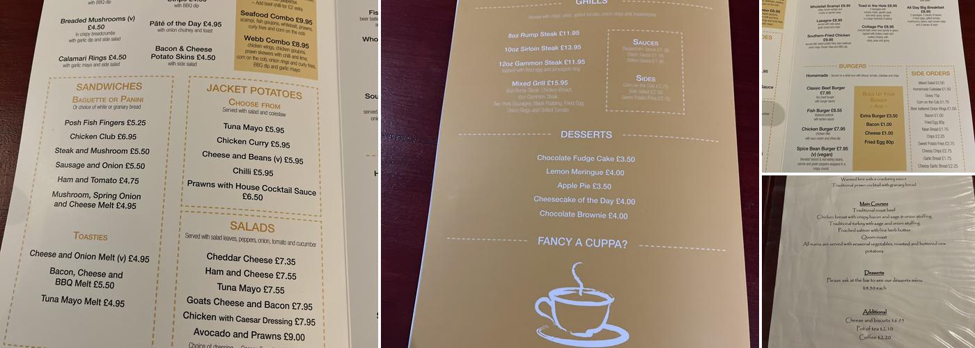 The William Webb Ellis Menu