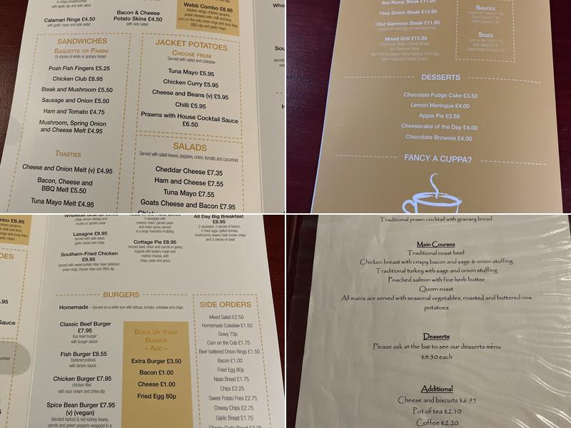 The William Webb Ellis Menu