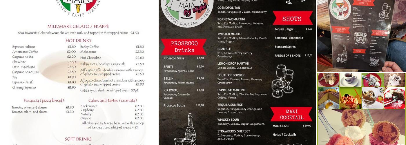 MAIA Gelato Menu