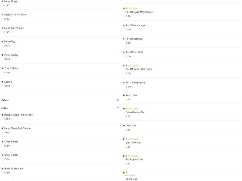 Henry's Fish & Chips Menu