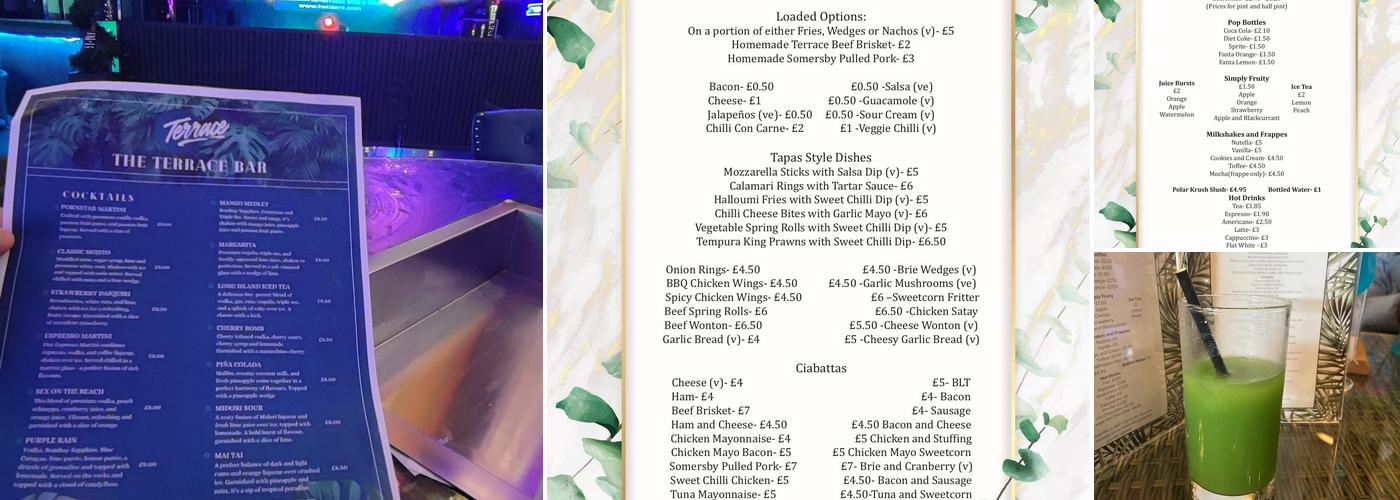 The Terrace Bar, Rushden Lakes Menu