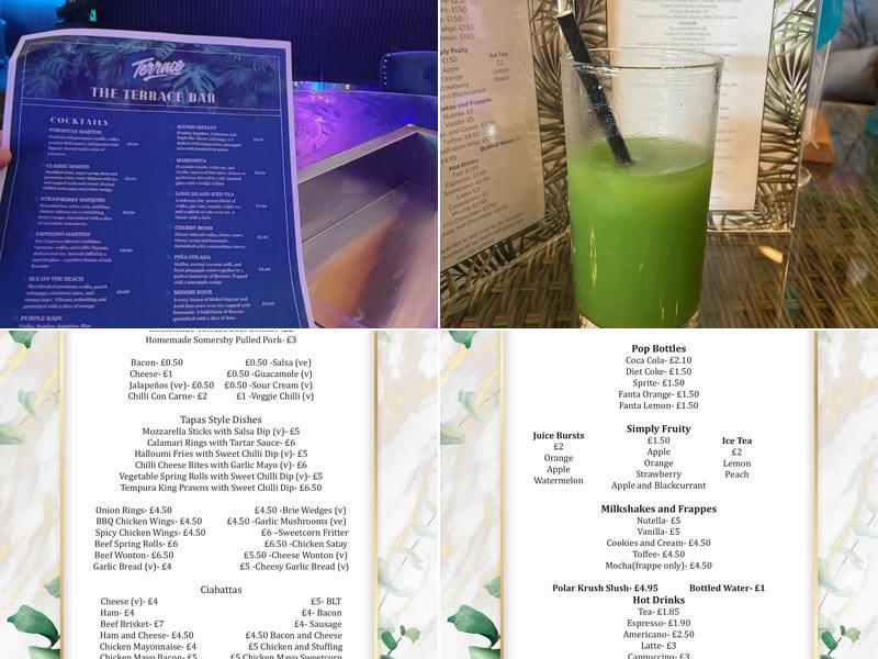 The Terrace Bar, Rushden Lakes Menu