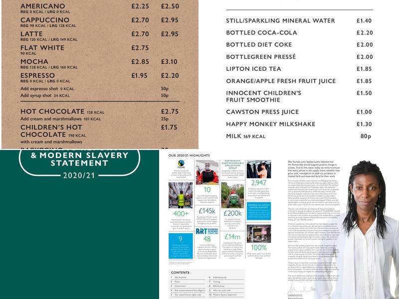 Waite & Rose Cafe Rushden Menu