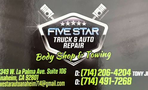 Five Star Truck & Auto Repair- Collision Repair-towing