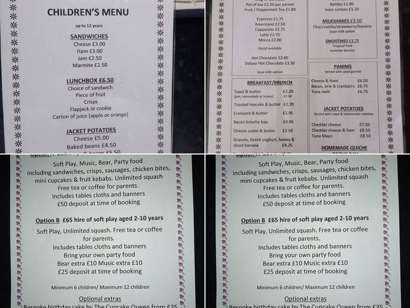 Daisy’s Café & Soft Play Menu