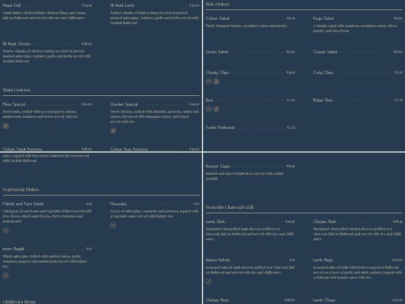 Meze By Night/Maze Bar & Grill Menu