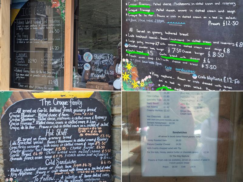 Chapel Porth Beach Cafe Menu