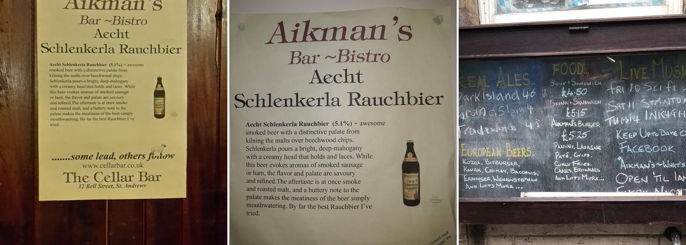 Aikman's Bar~Bistro Menu