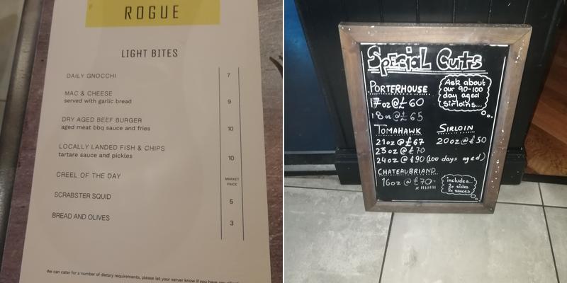 Rogue Menu