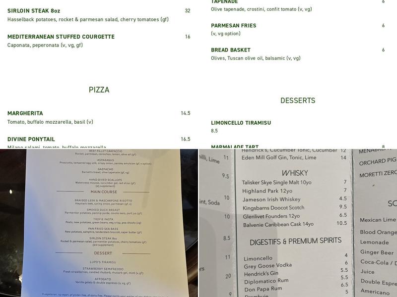 Lupo's Menu